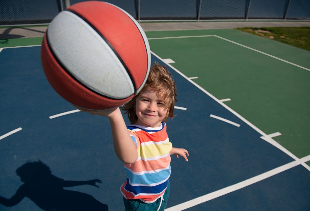 A Basketball Court & Big Yard For Daily Outdoor Play